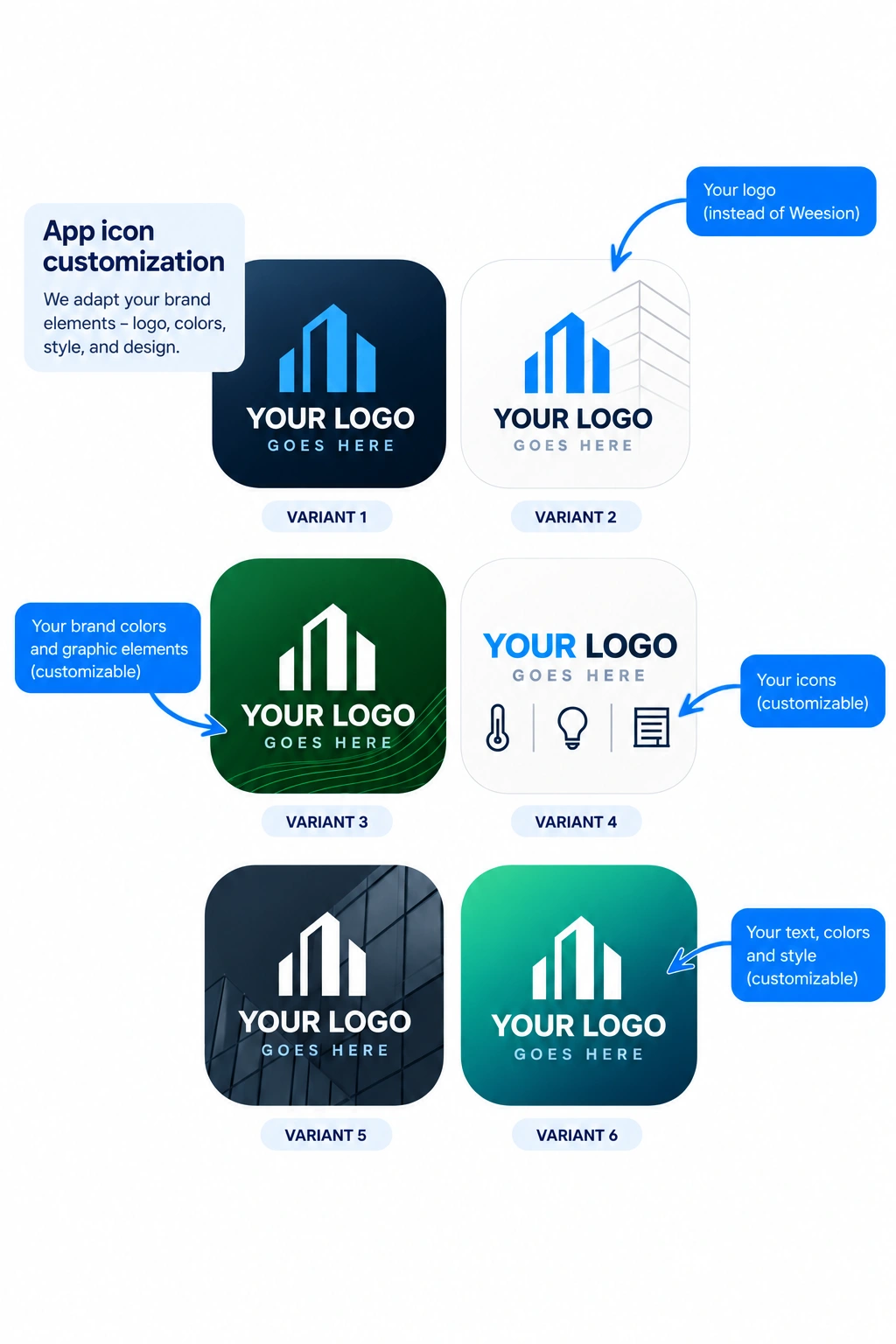 App icon — Your logo, colours and app style.
